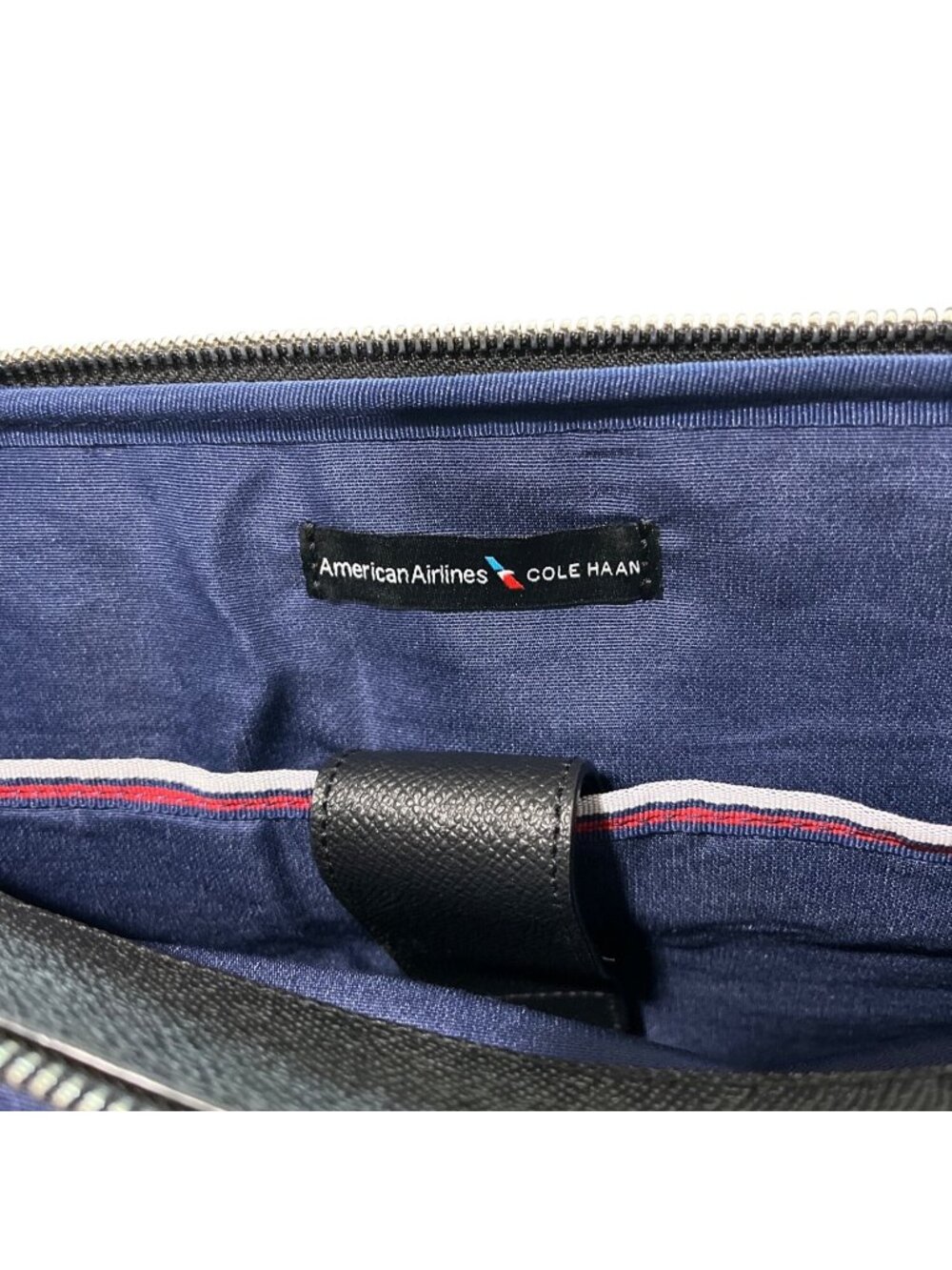 Cole Haan x American Airlines Black Leather Laptop Bag Tavel Briefcase 16x11 - Picture 5 of 9